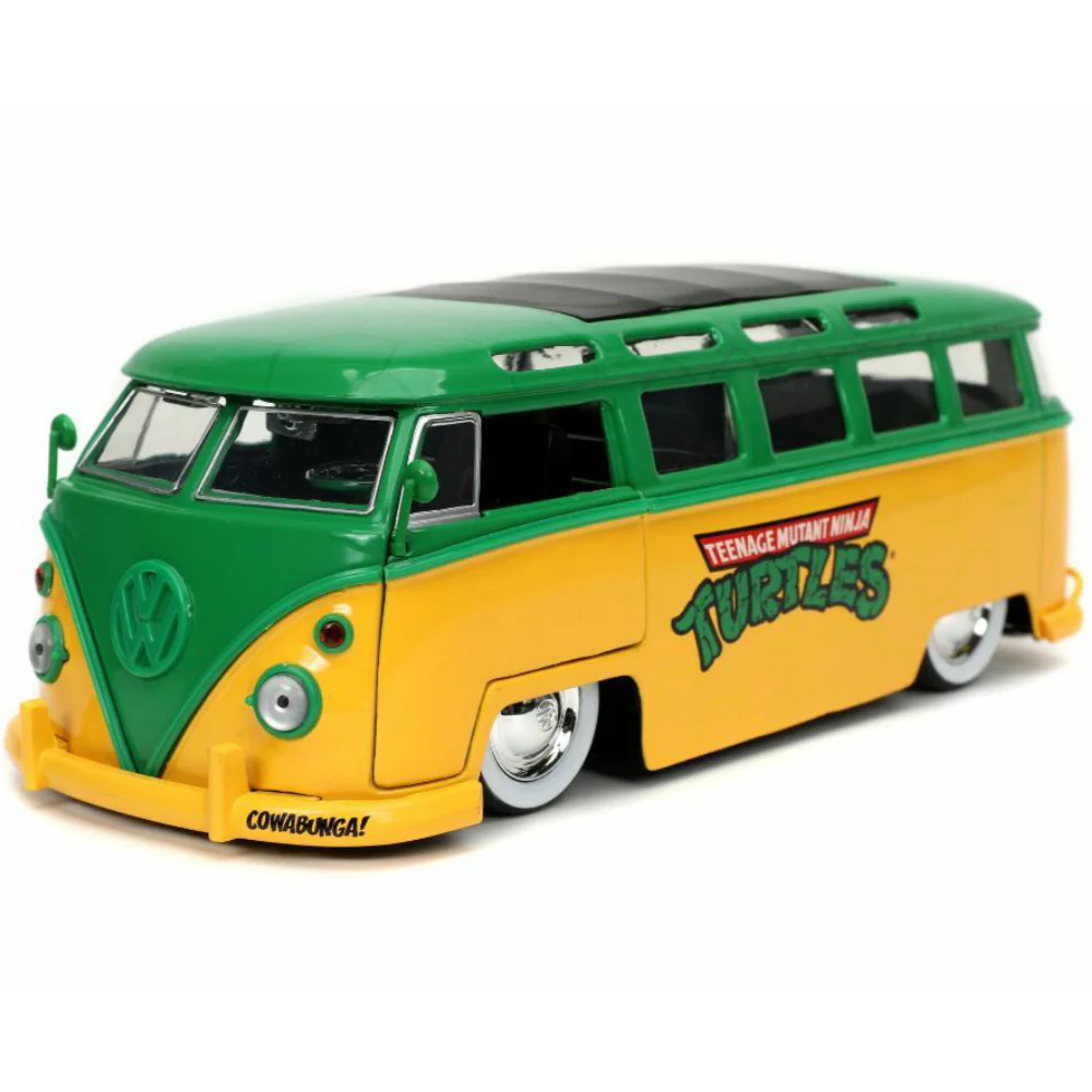 TMNT Teenage Mutant Ninja Turtles 1962 Volkswagen Bus 1:24 Scale Diecast Model with Leonardo Figure by Jada 31786 - Image 2