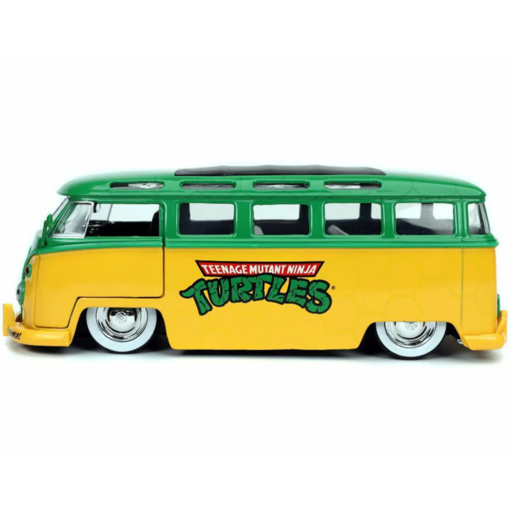 TMNT Teenage Mutant Ninja Turtles 1962 Volkswagen Bus 1:24 Scale Diecast Model with Leonardo Figure by Jada 31786 - Image 3