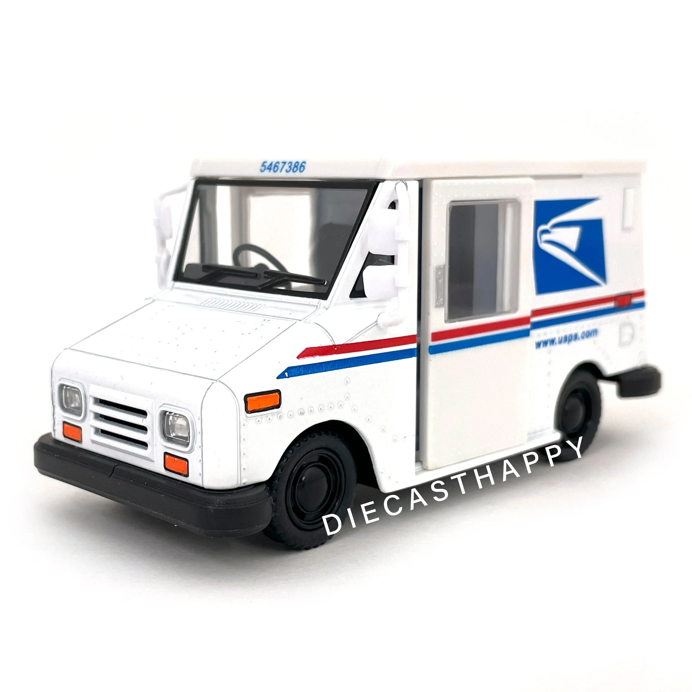 USPS Mail Delivery Truck 1:36 Scale Diecast Model White by Kinsmart - Image 2